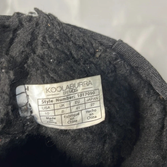 KOOLABURRA by Ugg Black Suede Short Boots Genuine Suede Sherpa Pull-on Size 10 - Picture 10 of 13